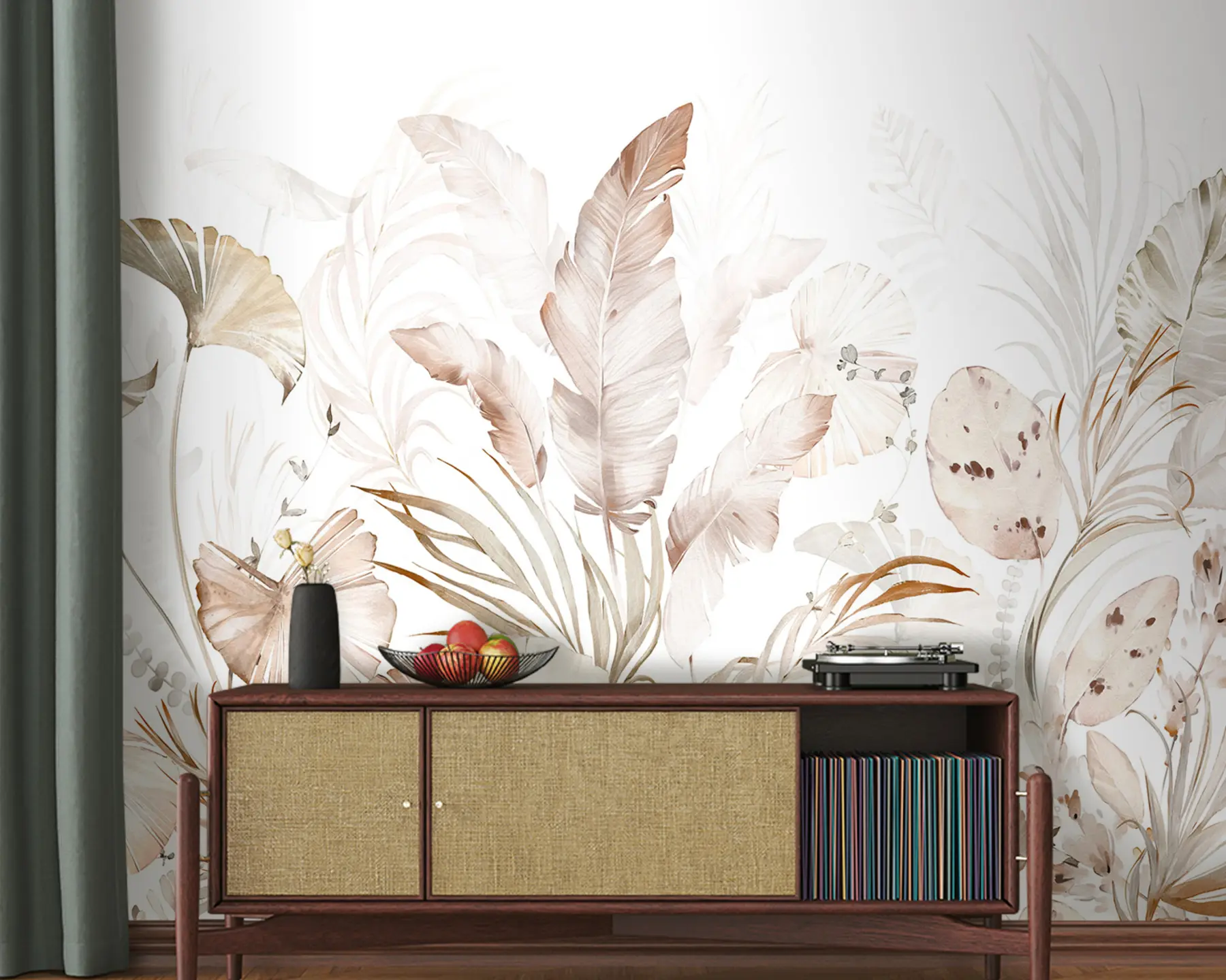 wall murals Watercolor tropical leaves u93967