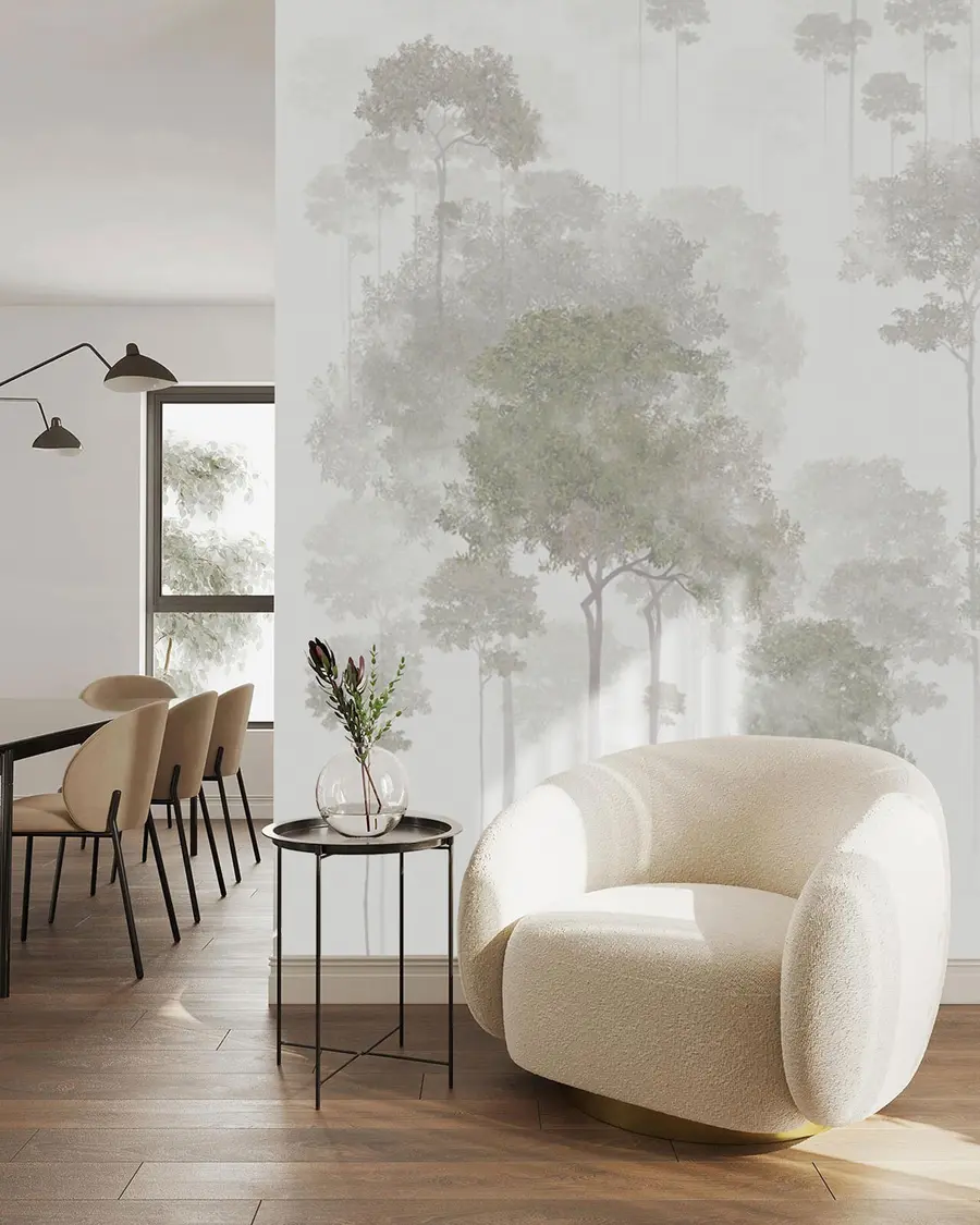 wall murals Fragile green trees u94301