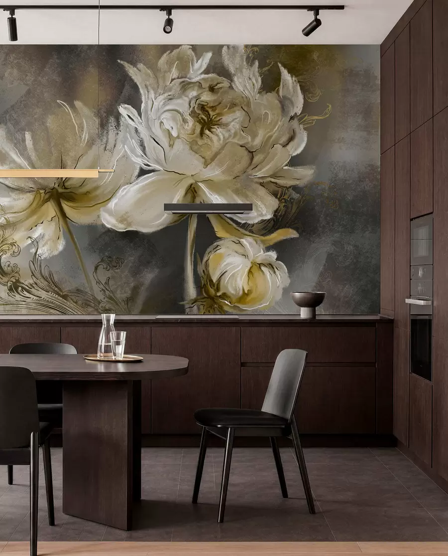 wall murals Vintage flowers on a texture background u78738