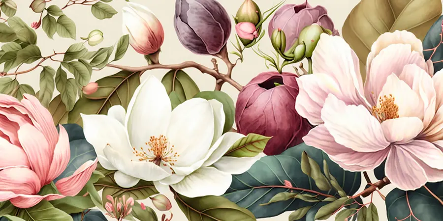 wall murals watercolor flowers light brush u70654