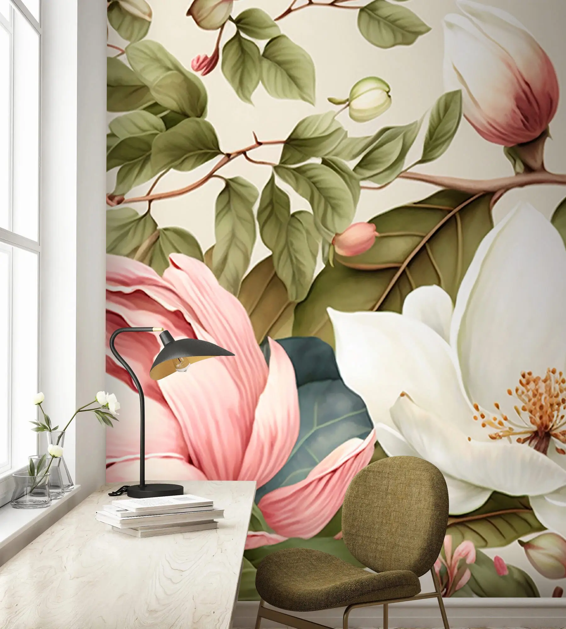 wall murals watercolor flowers light brush u70654