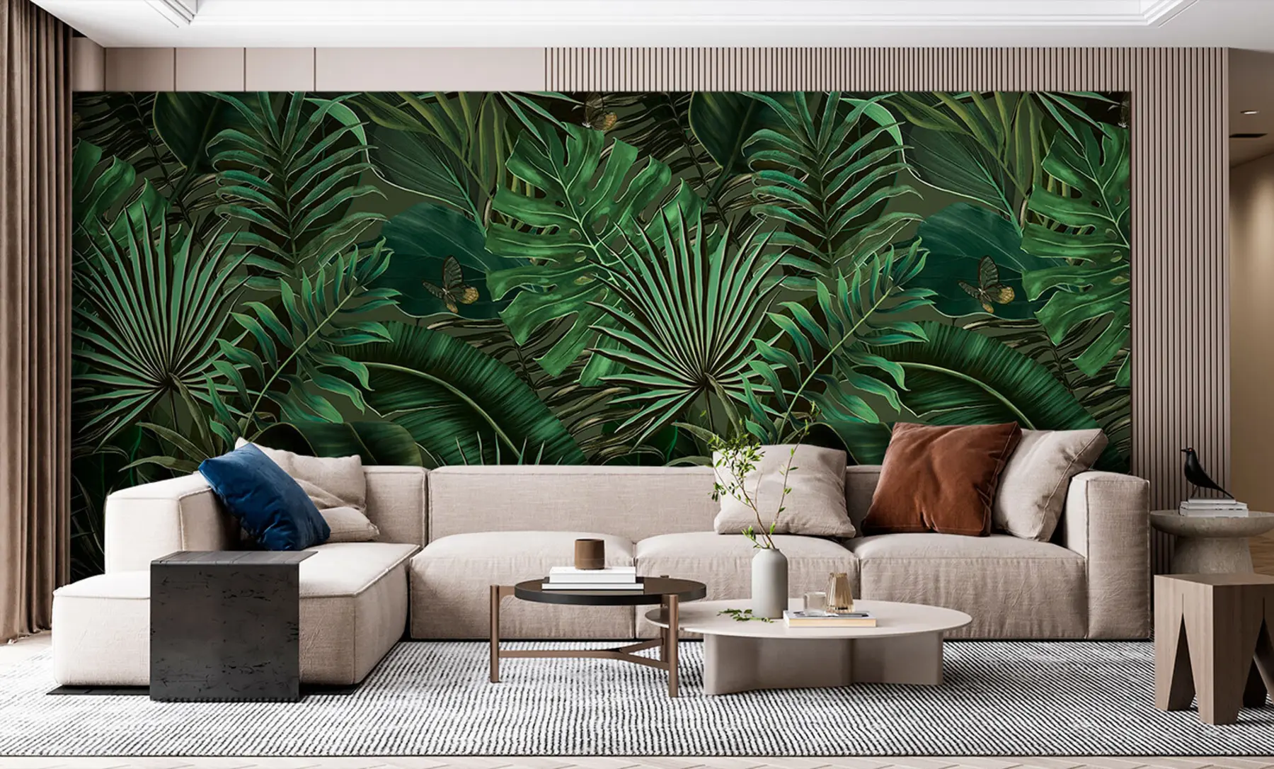wall murals Tropical pattern with tropical green palm, banana leaves u94341
