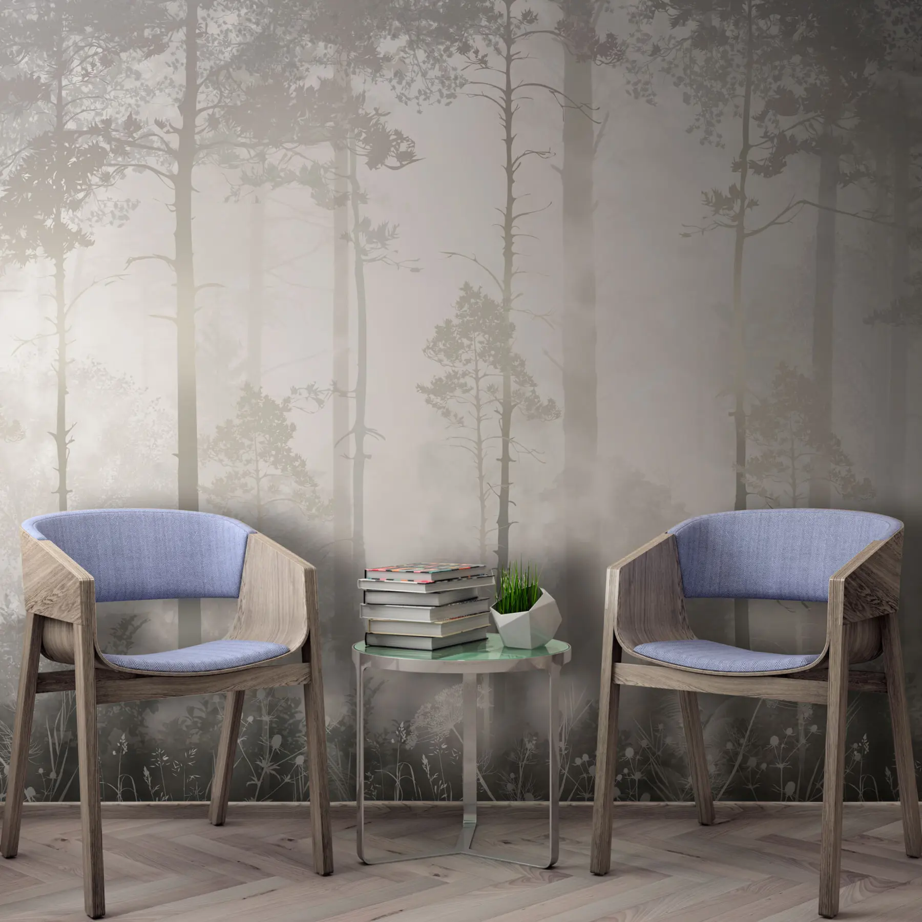 wall murals Forest in the fog u94439