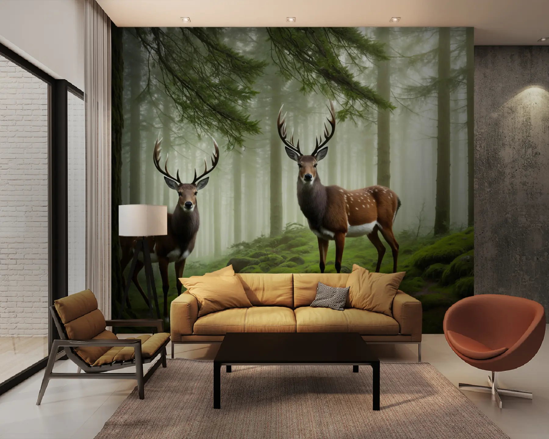 wall murals Majestic deer in the forest u94515