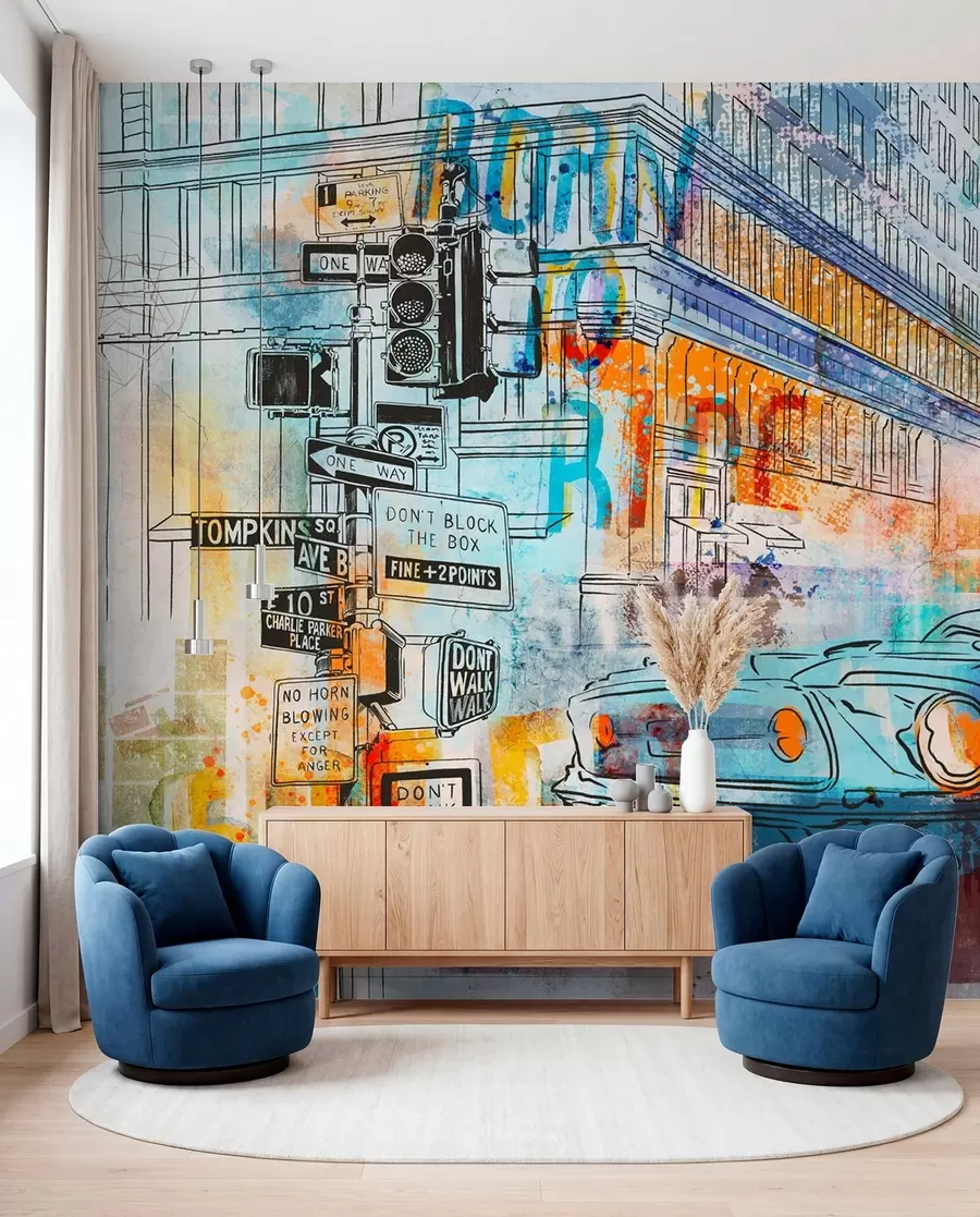 wall murals Graffiti machine u75814