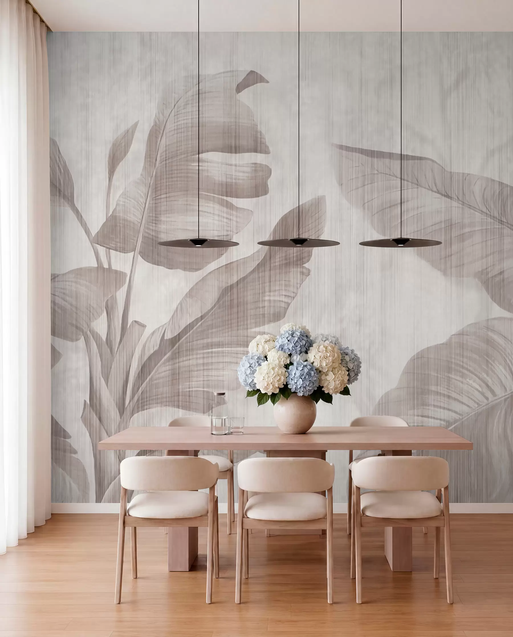 wall murals Tropical leaves in grunge style u00299