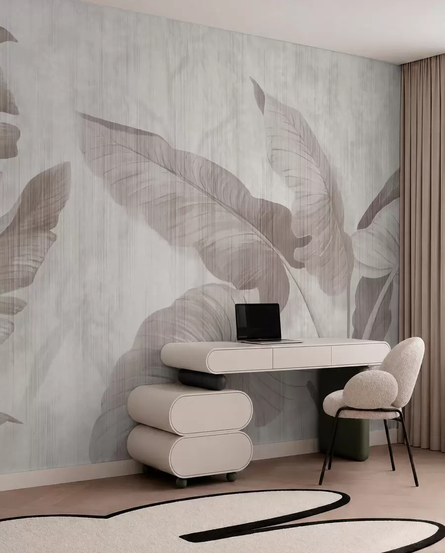 wall murals Tropical leaves in grunge style u00299