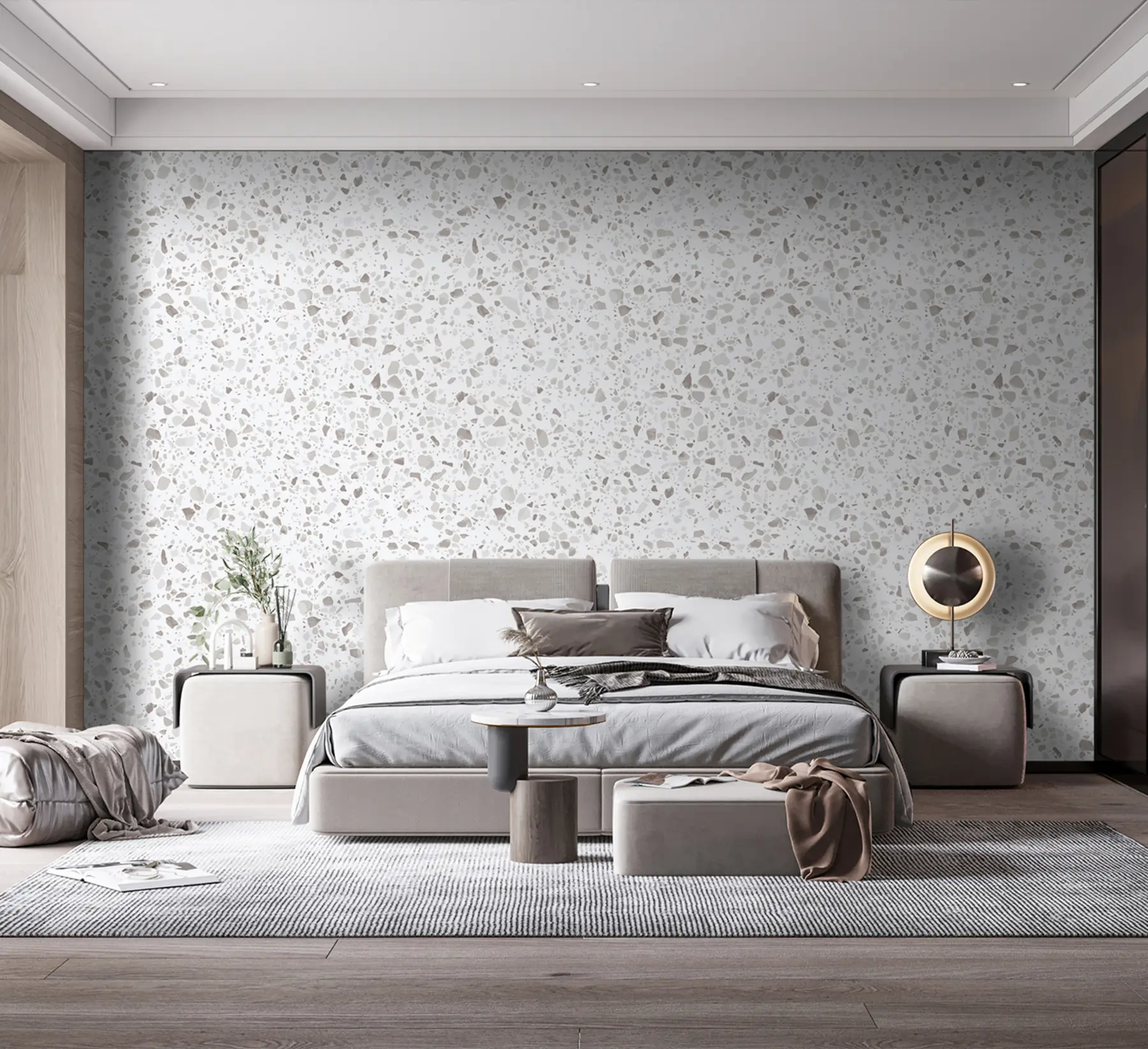 wall murals Terrazzo tiles, mosaic with natural stones, granite, marble, quartz, concrete u94304