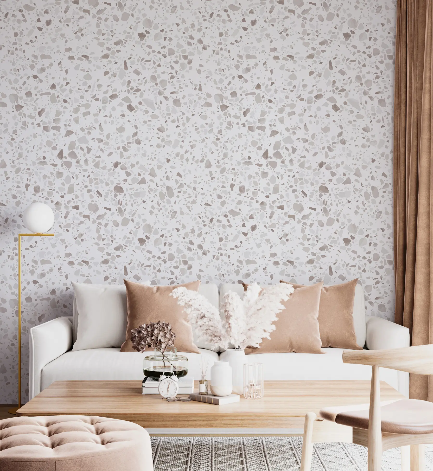 wall murals Terrazzo tiles, mosaic with natural stones, granite, marble, quartz, concrete u94304