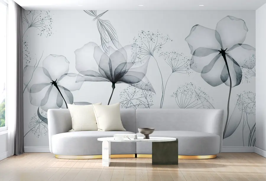 wall murals Flowers and plants in a watercolor style u94319
