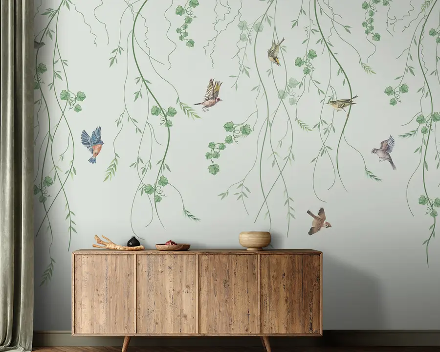 wall murals Branches with birds, Chinoiserie u94493