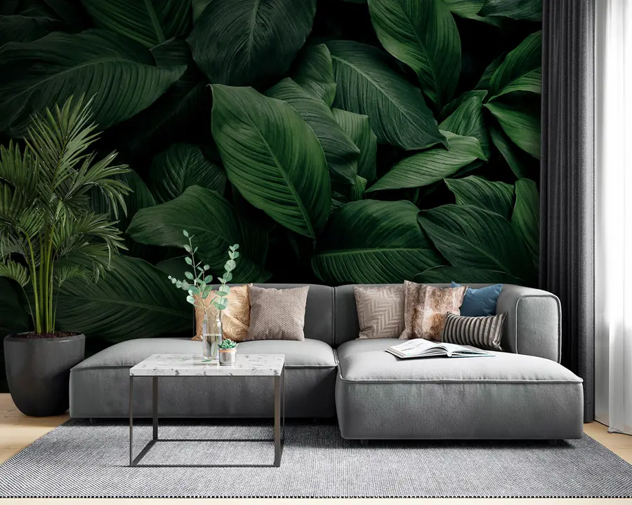 wall murals Abstract tropical leaves u75827