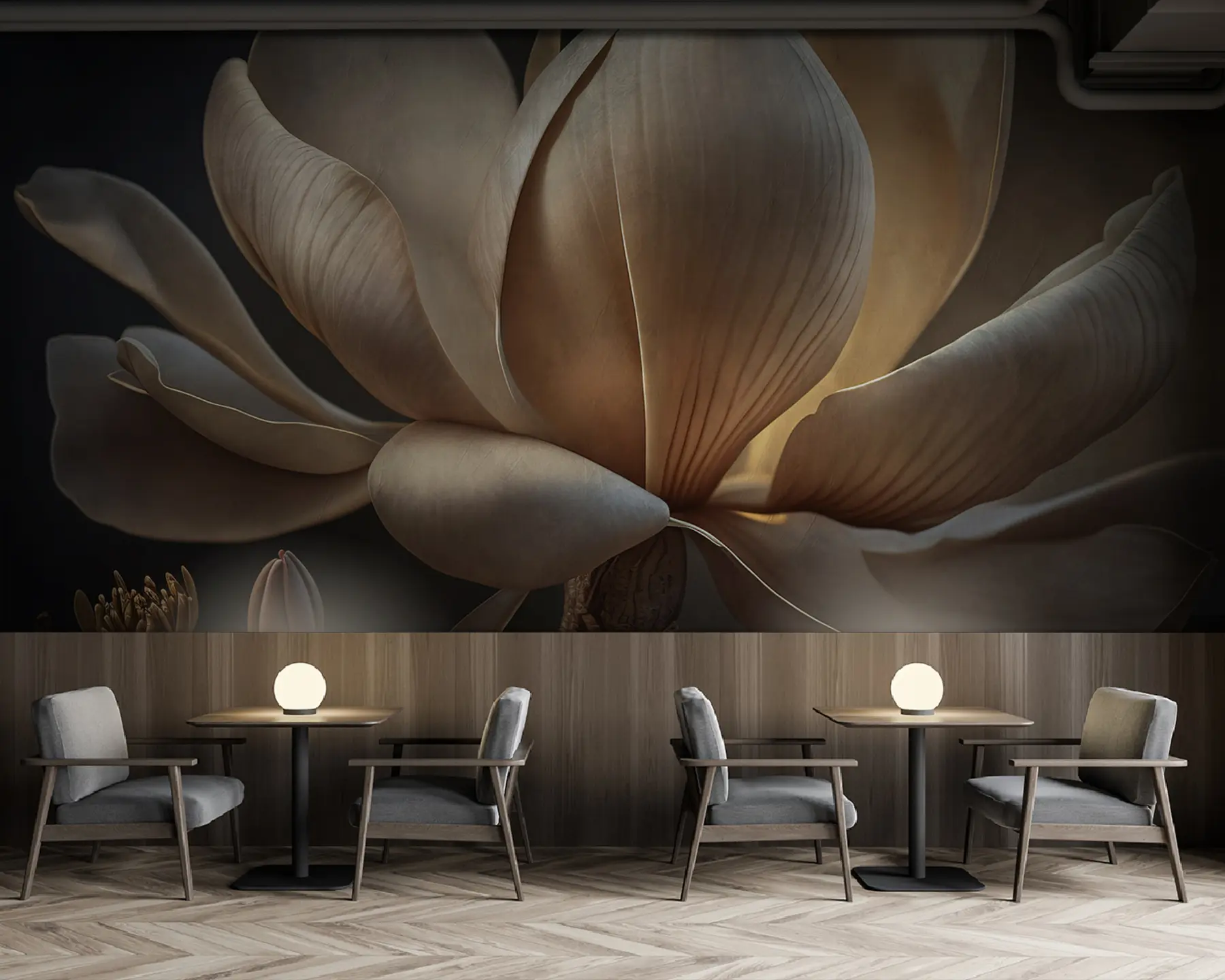 wall murals Big flower on a dark background u94507