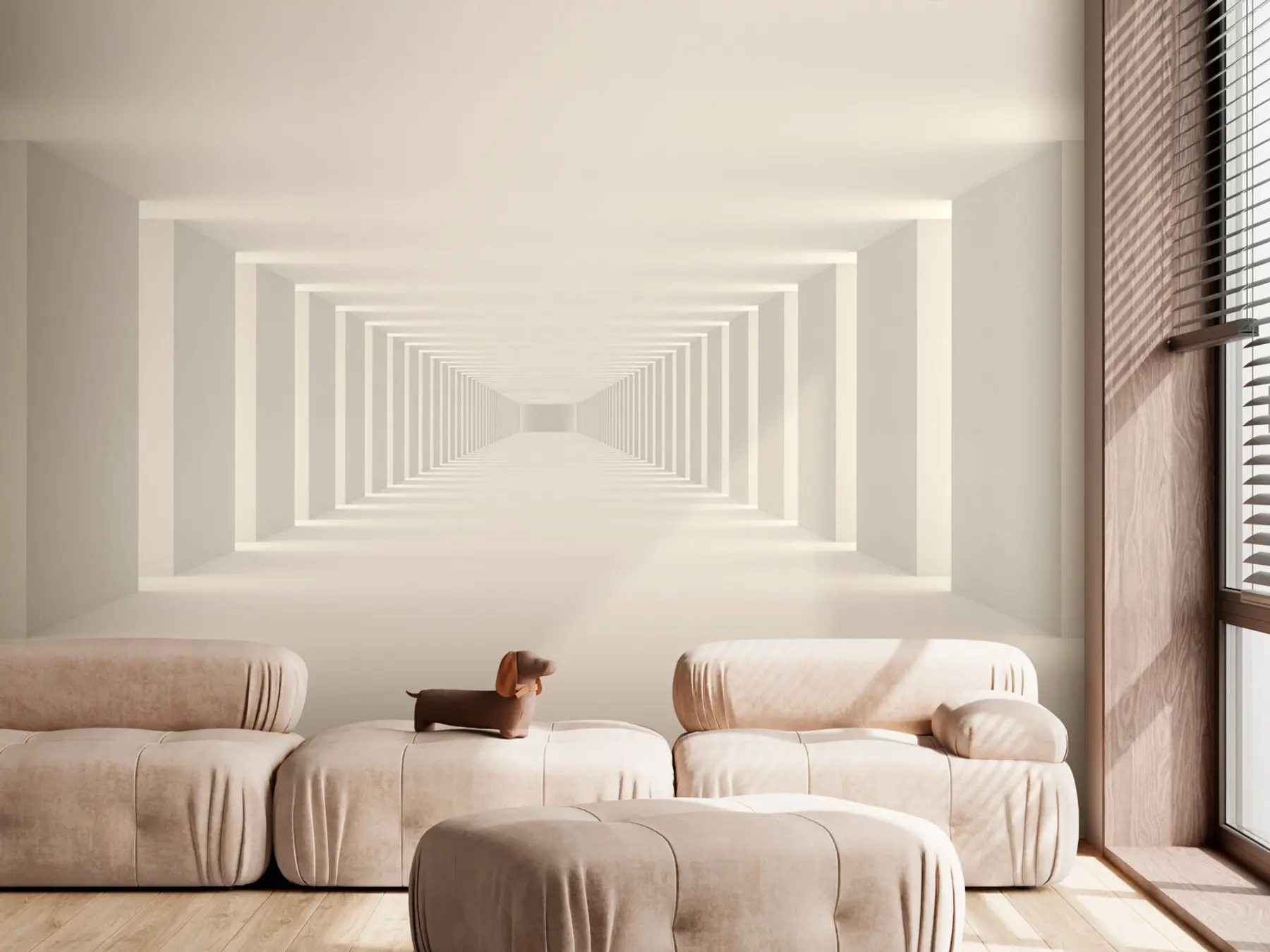 wall murals White empty light room u95066
