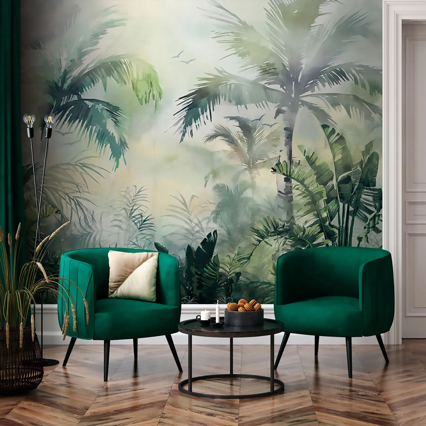 wall murals Tropical jungle with palm trees u94632