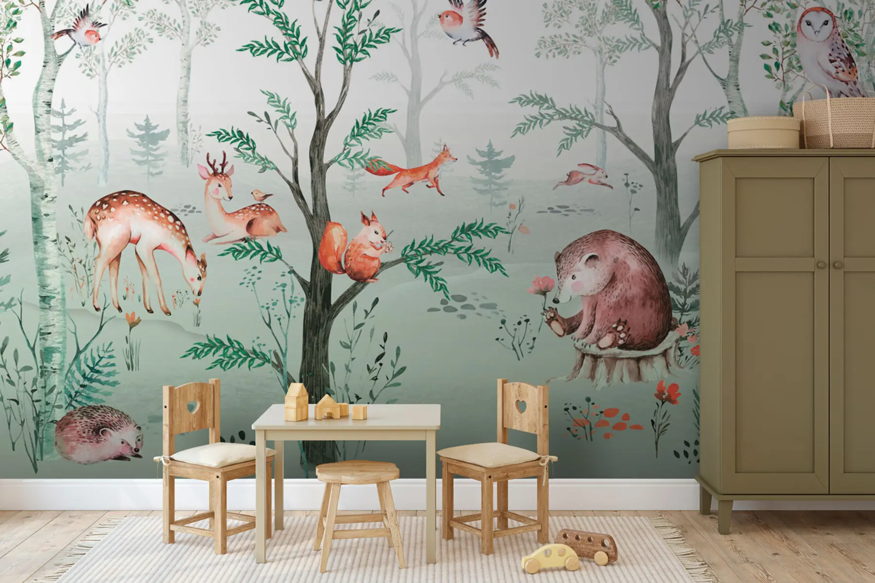 wall murals Forest fairy tale, funny animals u94645