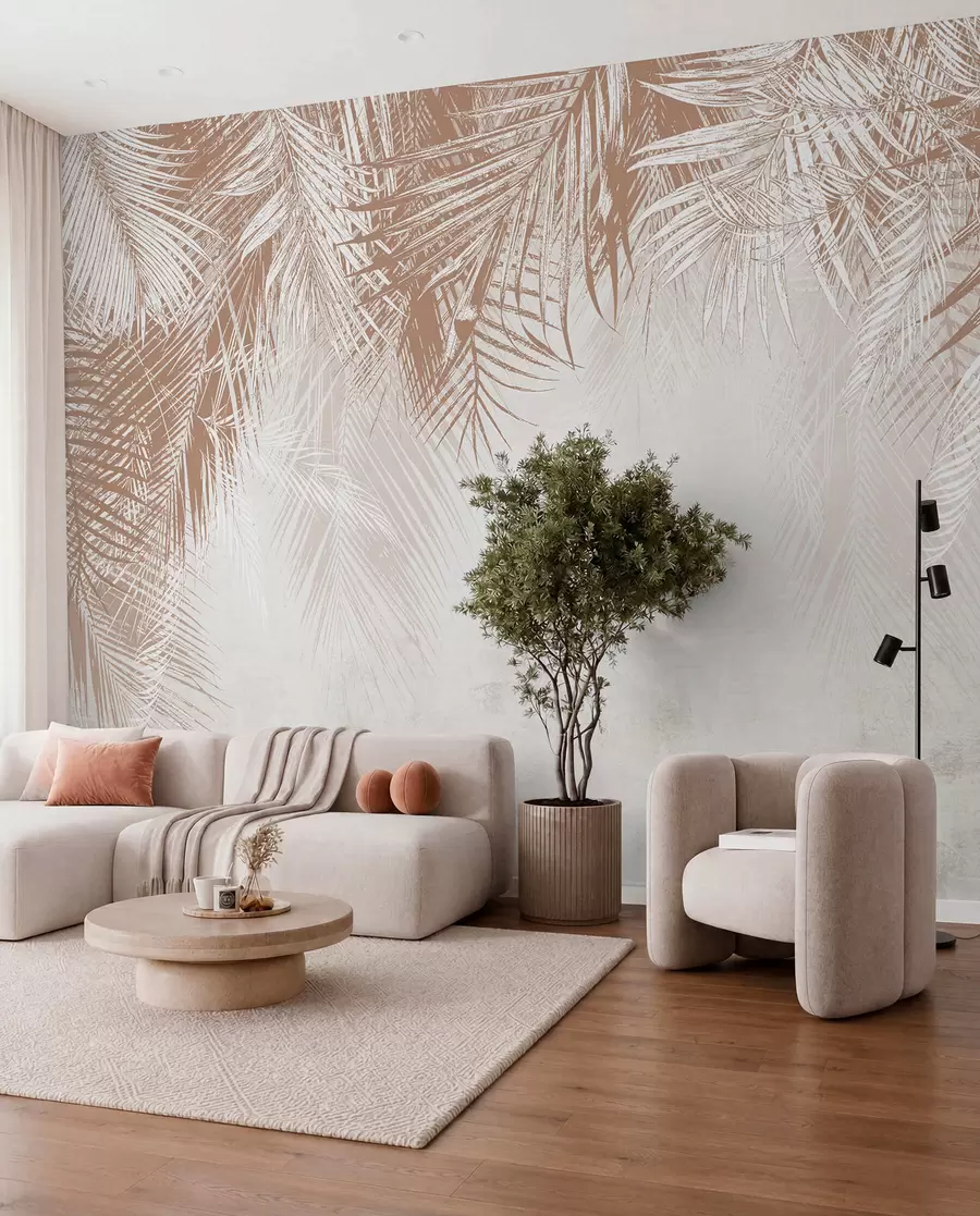 wall murals Palm Fronds in Sand u94465