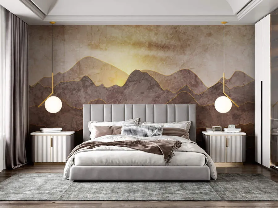 wall murals Landscape with mountain peaks u94314