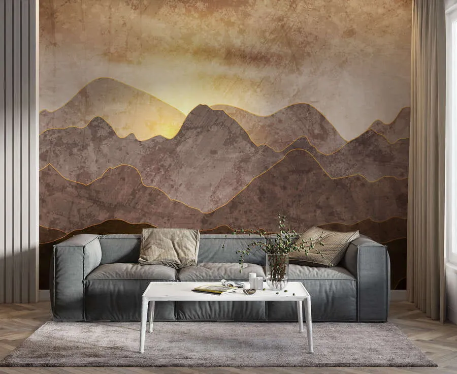 wall murals Landscape with mountain peaks u94314