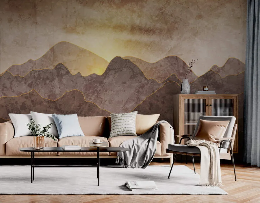 wall murals Landscape with mountain peaks u94314