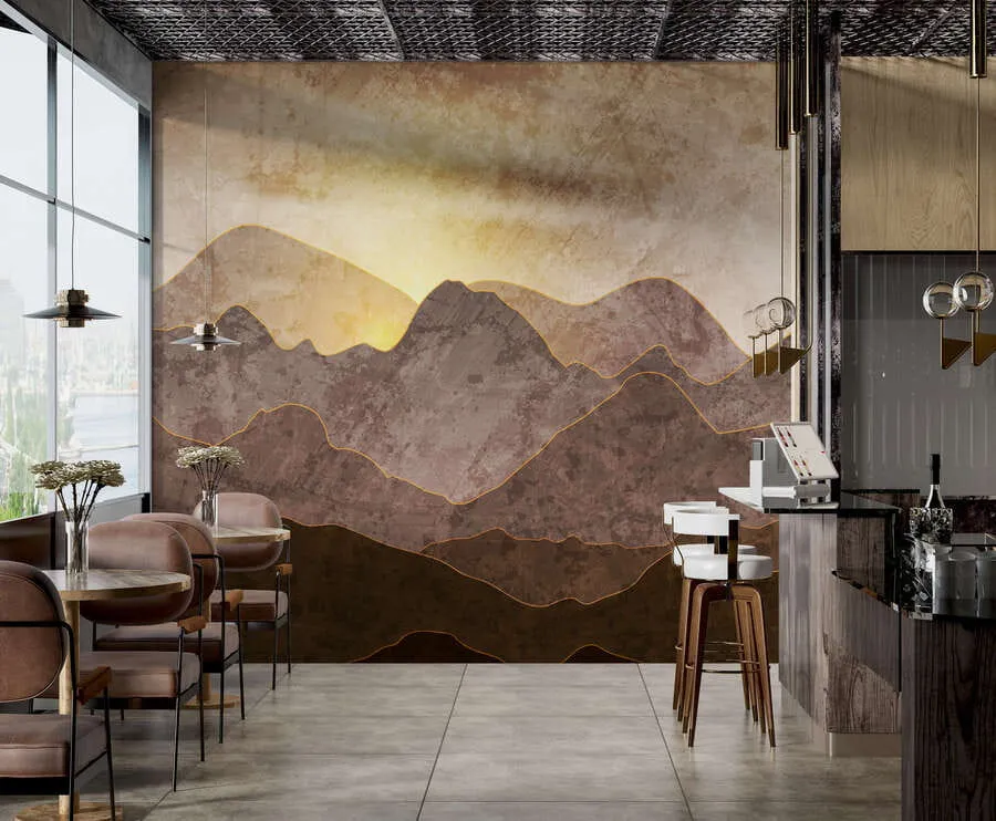 wall murals Landscape with mountain peaks u94314