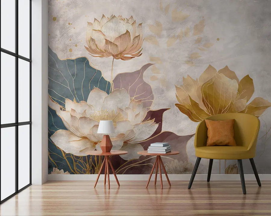 wall murals Beautiful large flowers u95418