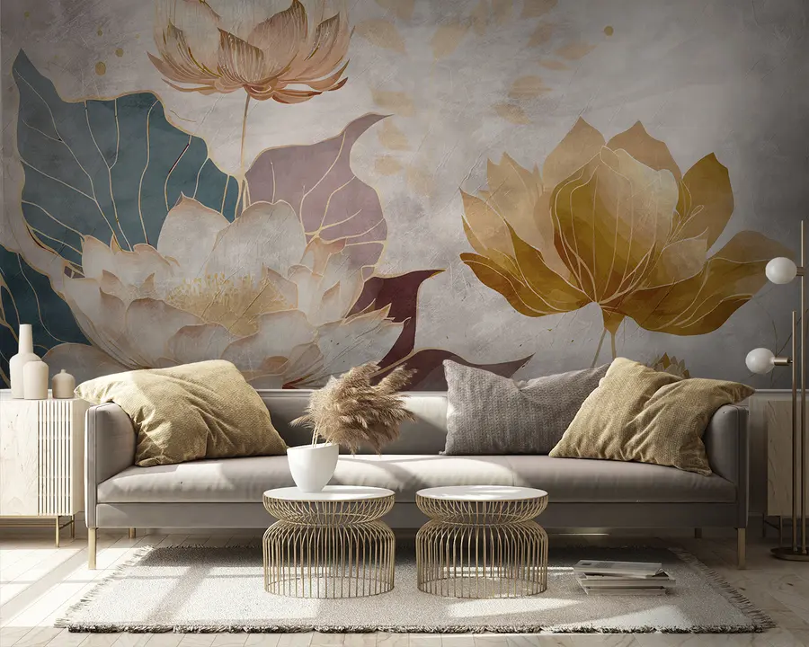 wall murals Beautiful large flowers u95418