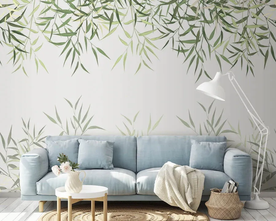wall murals reed bamboo leaves u95355