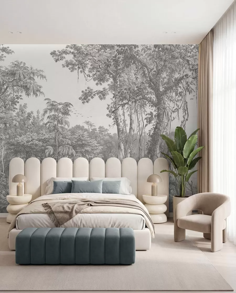 wall murals Forest landscape with vintage style u95795