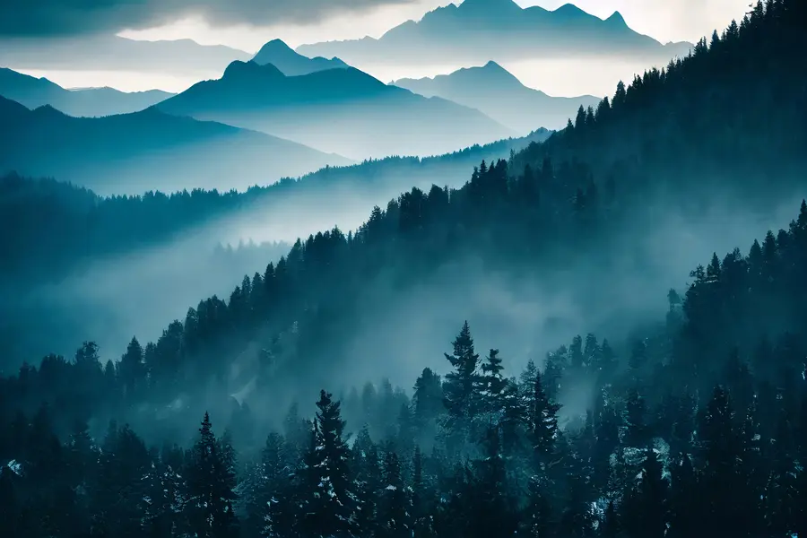 wall murals Mountain landscape blue world u96041
