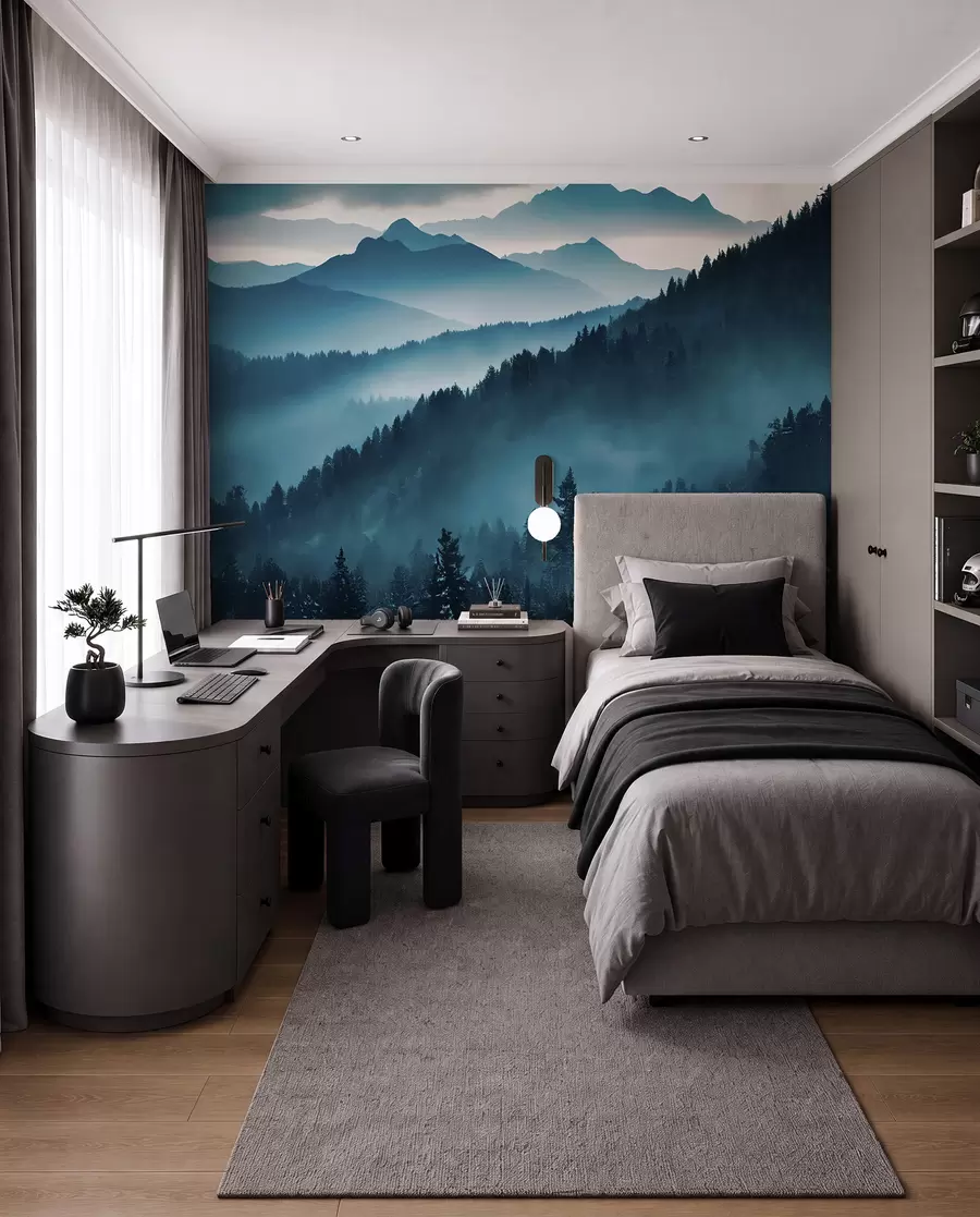 wall murals Mountain landscape blue world u96041