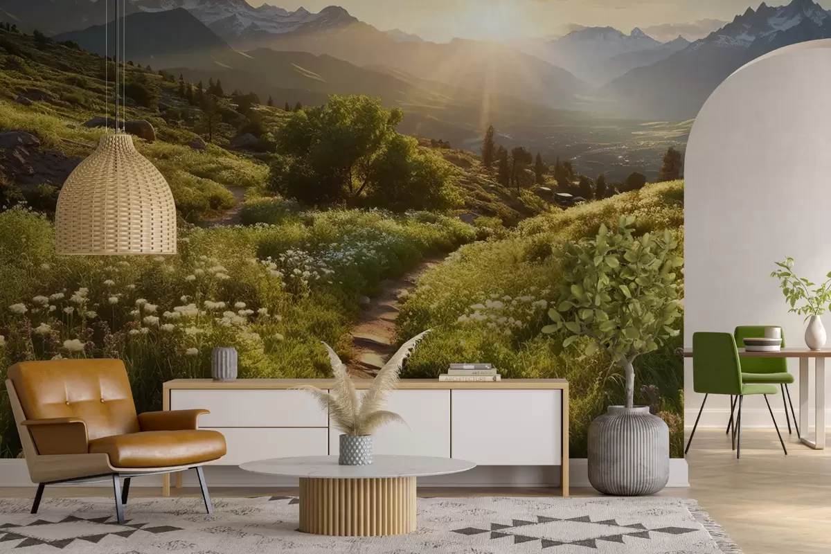 wall murals Mountain landscape sunset u96209