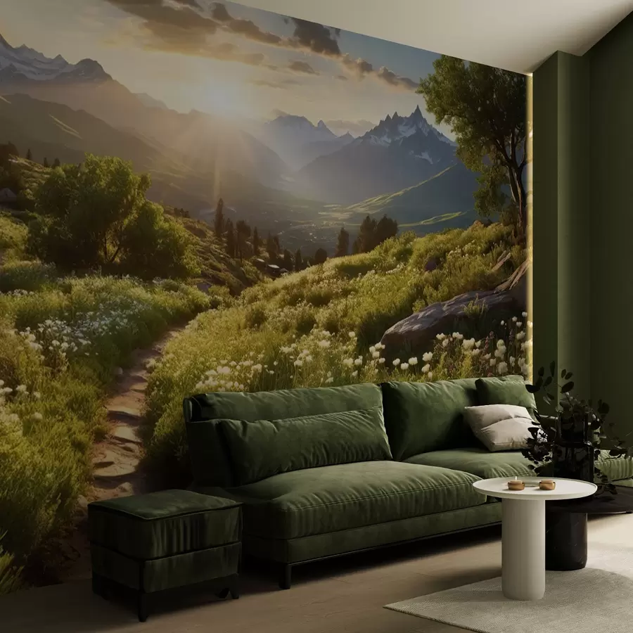 wall murals Mountain landscape sunset u96209