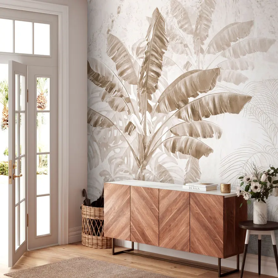 wall murals Tropical banana trees monocolor u96194