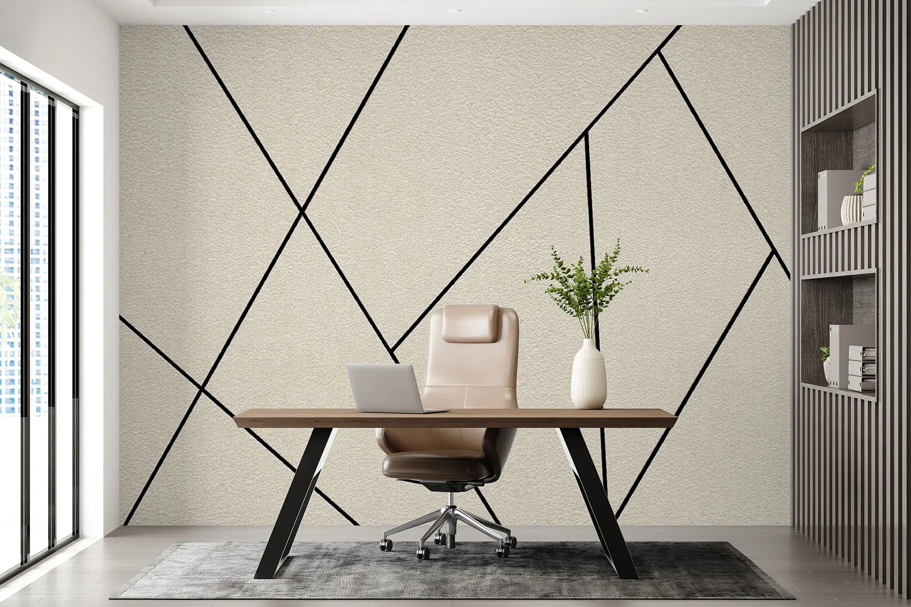 wall murals Crossings on the wall, minimalist style u11256