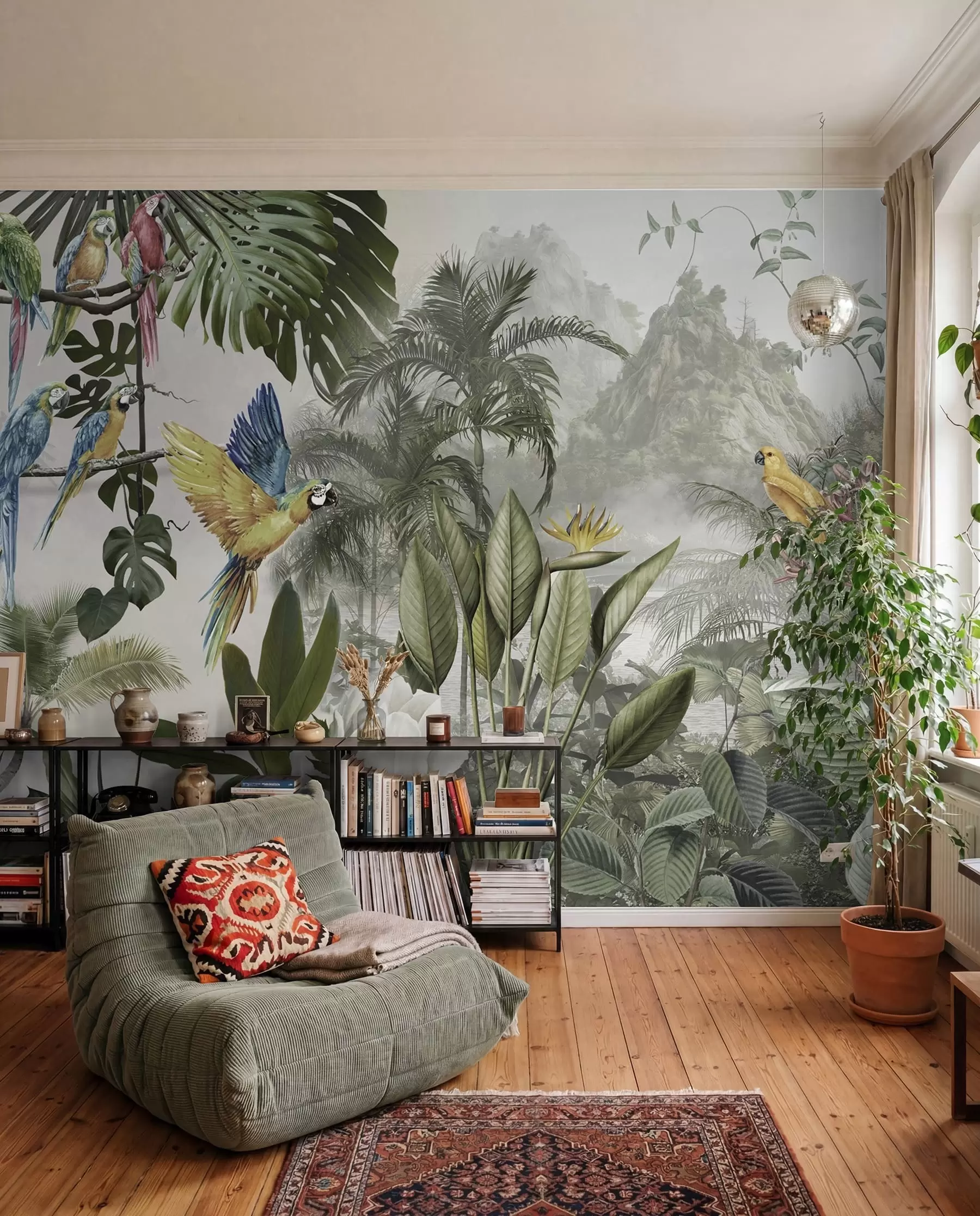 wall murals Parrots in the rainforest u95693
