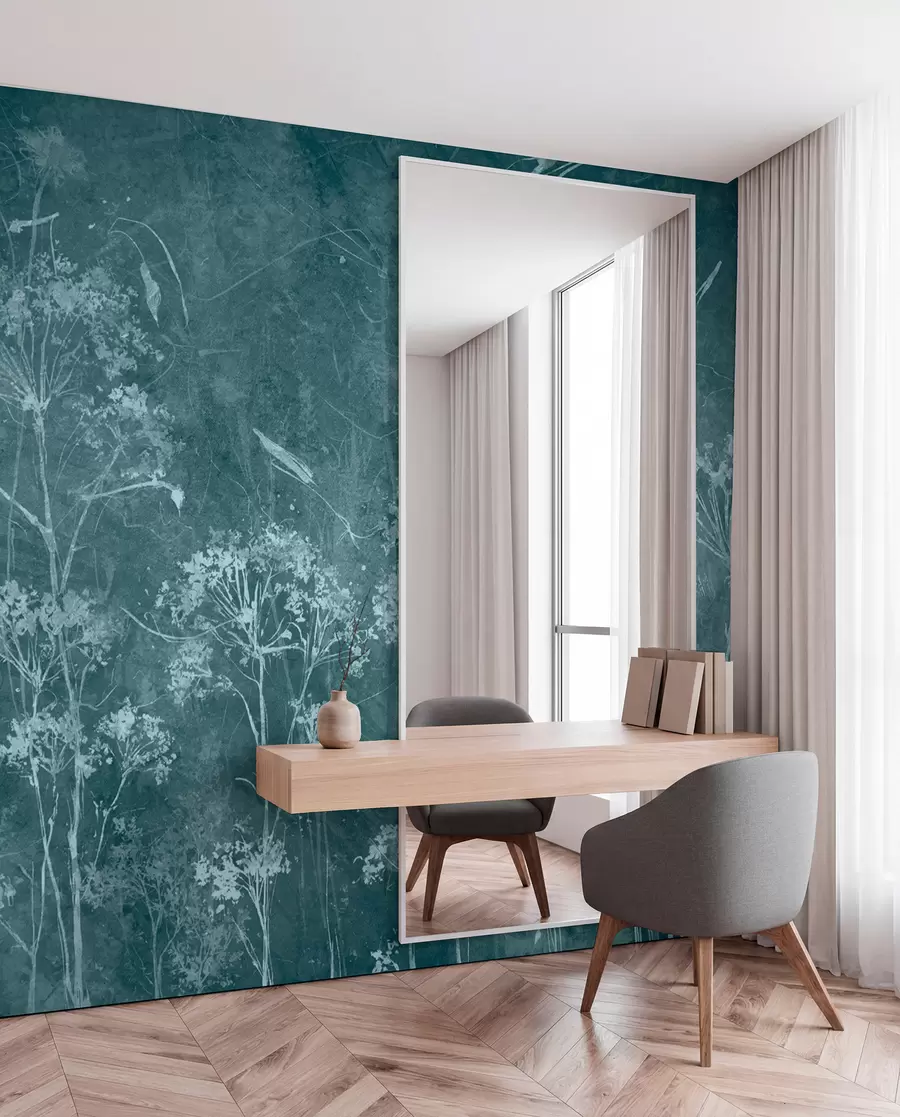 wall murals Wildflowers in grunge style u96551