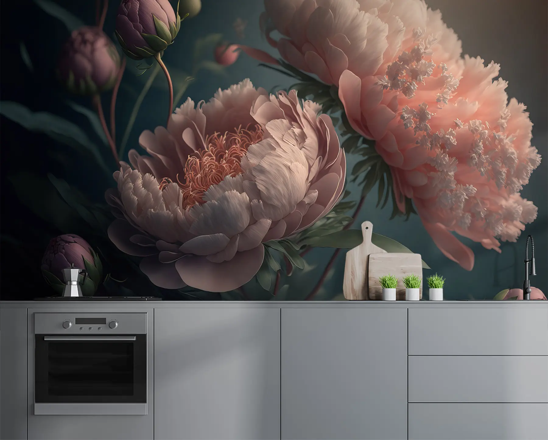 wall murals Twilight flowers u96633