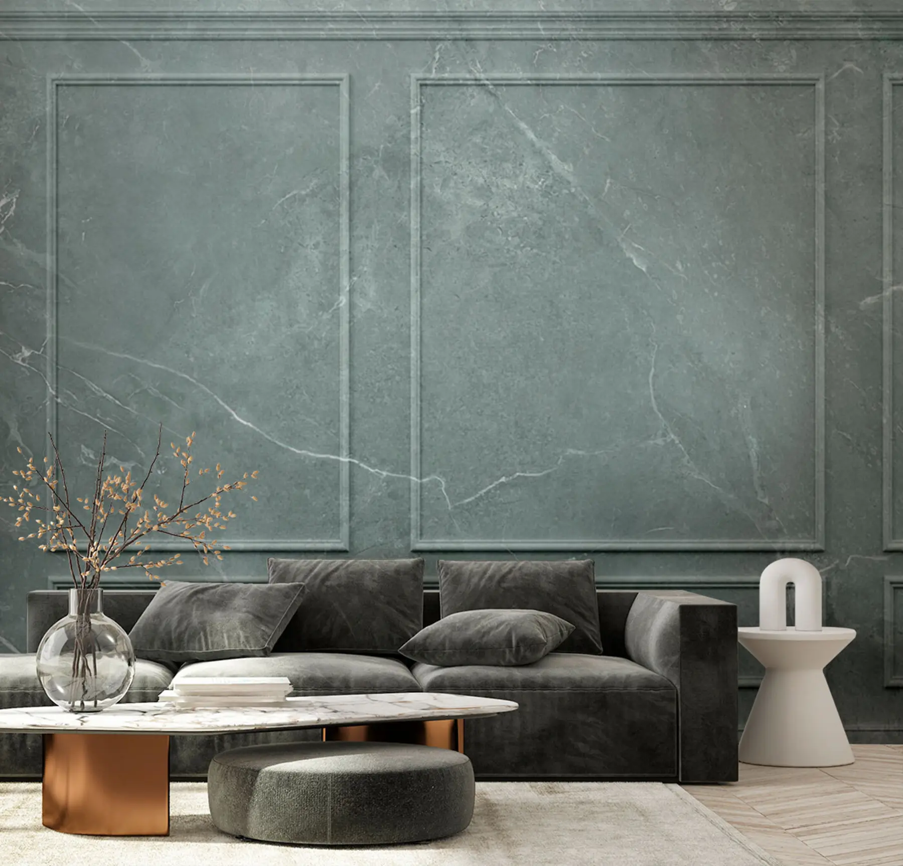 wall murals Classic English panels Boiserie marble texture u96929