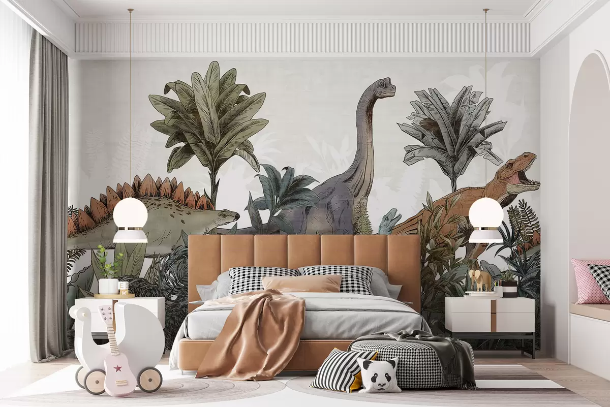 wall murals Park of large dinosaurs u96938