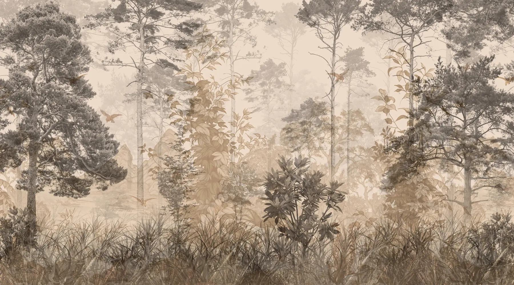 wall murals Grunge forest u97057