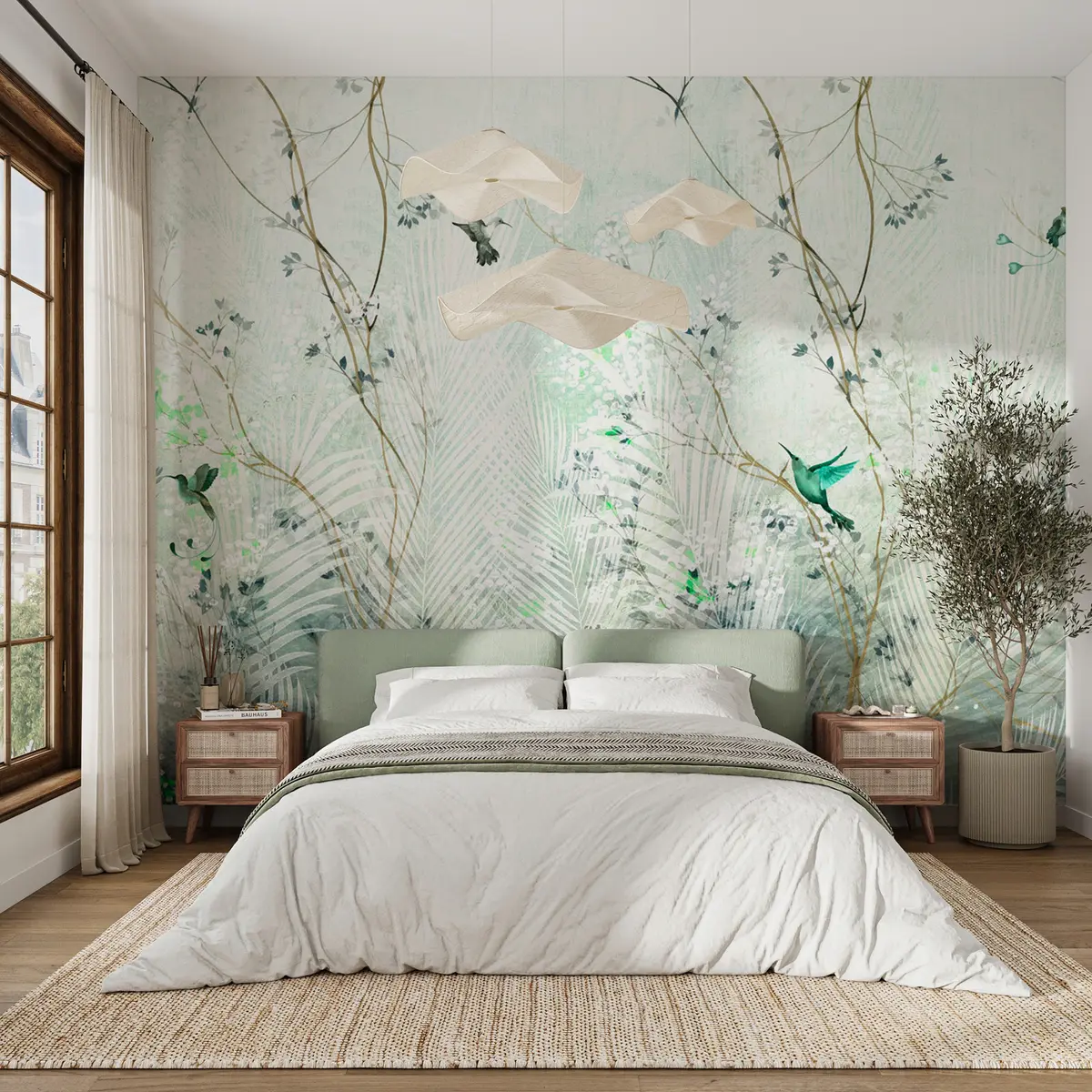 wall murals Hummingbirds in the garden u97048