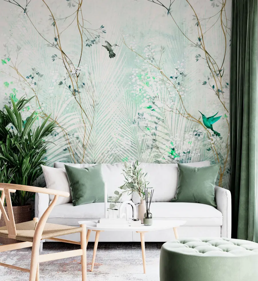 wall murals Hummingbirds in the garden u97048