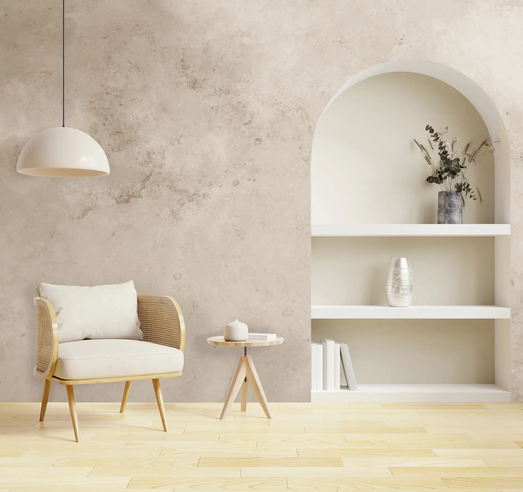 wall murals Beige concrete wall u97236