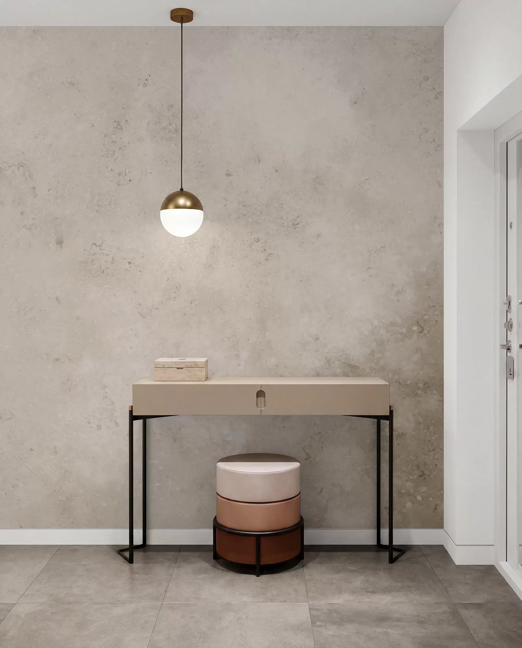 wall murals Beige concrete wall u97236