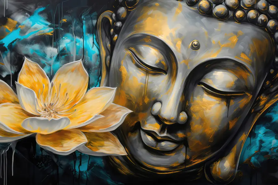 wall murals Lotus flower and Buddha u96961