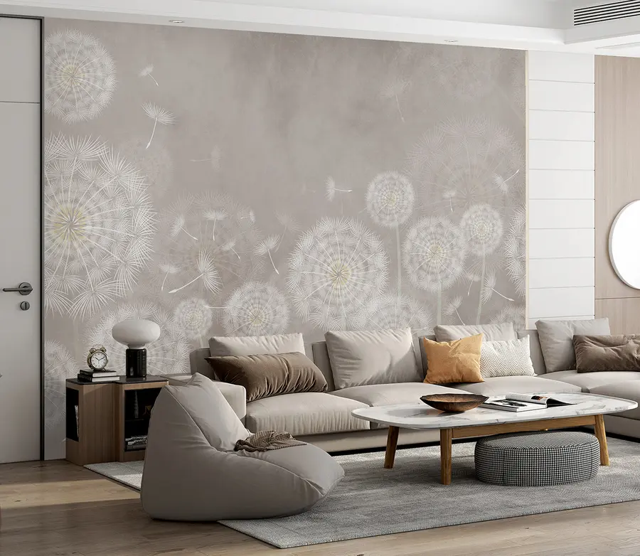 wall murals Dandelions on textured background u95374
