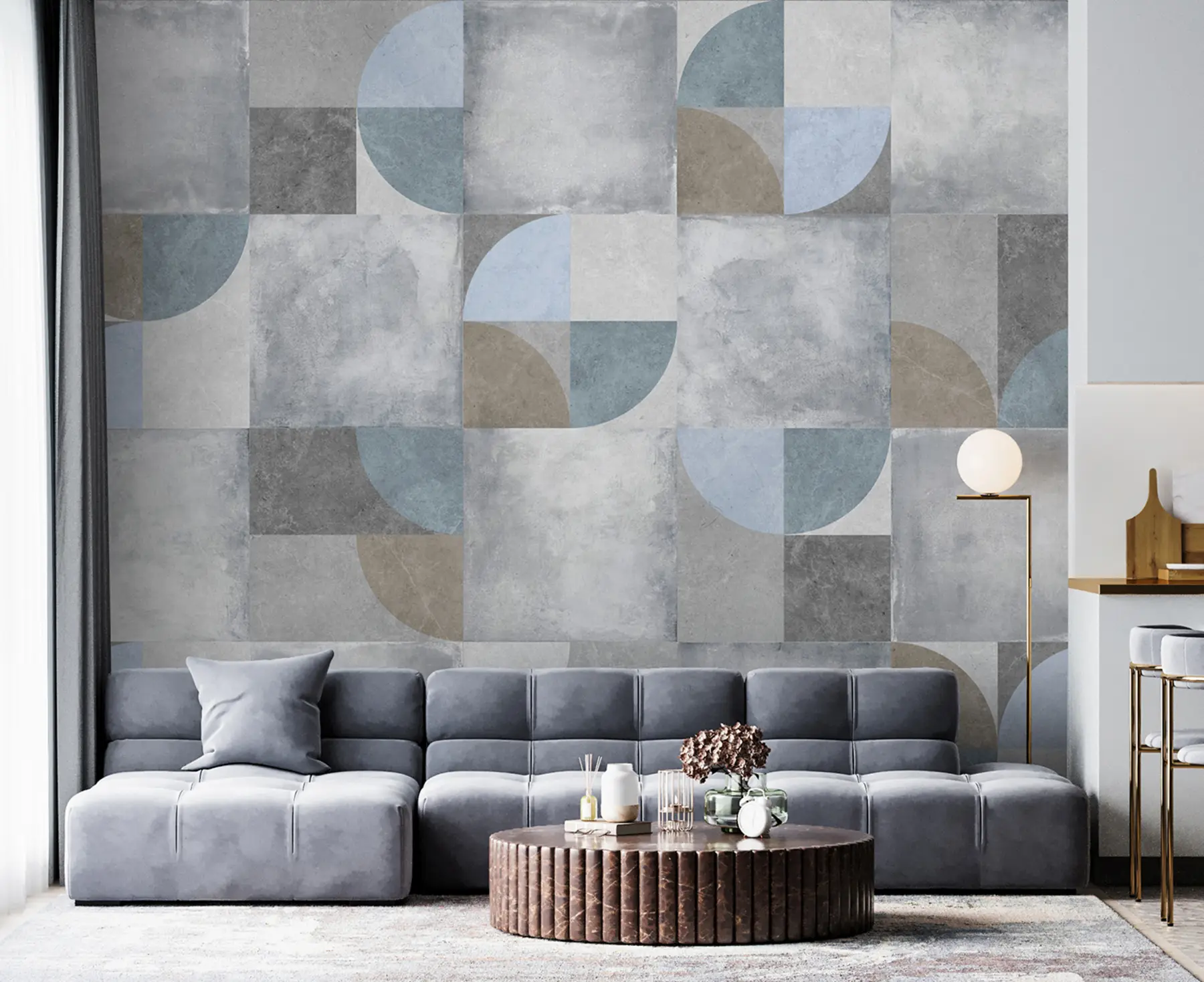 wall murals Abstract geometric pattern with cement texture background u97268