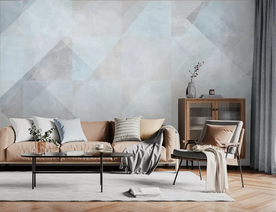 wall murals Geometric abstraction in pastel colors u97267