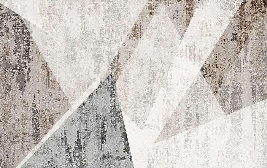 wall murals Modern geometric shapes of triangles in the style of grunge loft u97203